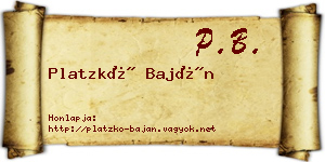Platzkó Baján névjegykártya